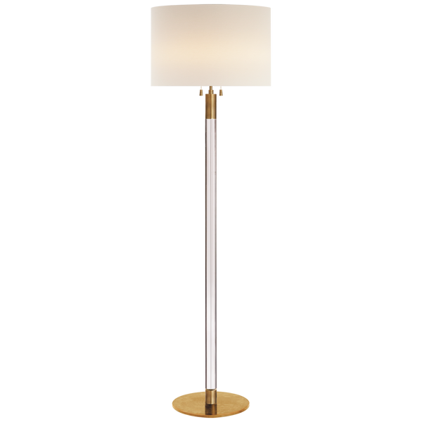 Riga Floor Lamp in Antique Brass and Crystal