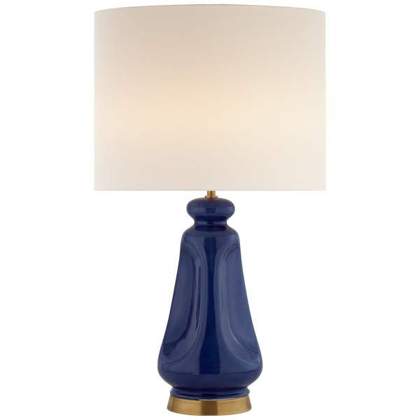 Kapila table lamp in blue celadon with linen shade