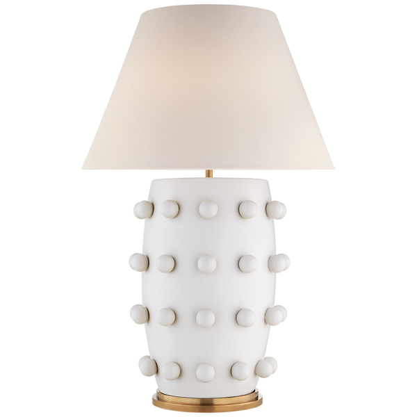 Linden table lamp in plaster white