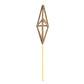 The Beaded Star Tree Topper by Park Hill Collection is an elegant piece of home decor, crafted from gold iron and textured materials. It features a stunning star shape composed of triangular frames, all supported by a long stick base.