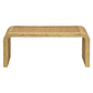 The Selamat Yosemite Falls Coffee Table features a rectangular rattan frame, curved legs, and a flat woven cane top, shown against a white background.