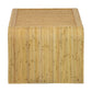 The Yosemite Falls Side Table by Selamat is a square, beige bamboo piece with vertical slats and a woven cane top, showcasing a rattan silhouette in its natural finish.