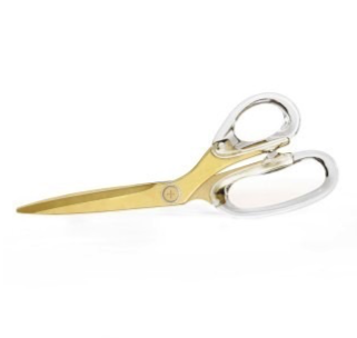 Luxe Russell & Hazel gold & acrylic scissors on a white background.