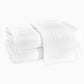 Two folded white Auberge Monogram Bath Towels by Matouk are stacked neatly, one featuring an embroidered letter "D"—ideal for bringing a personalized touch to your guest bath or creating an upscale, retreat-inspired setting.