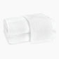 Two folded white Matouk Auberge Monogram Bath Towels are stacked, one draped over the other. Each guest towel features an embroidered letter "R," lending elegant, Auberge-inspired style.