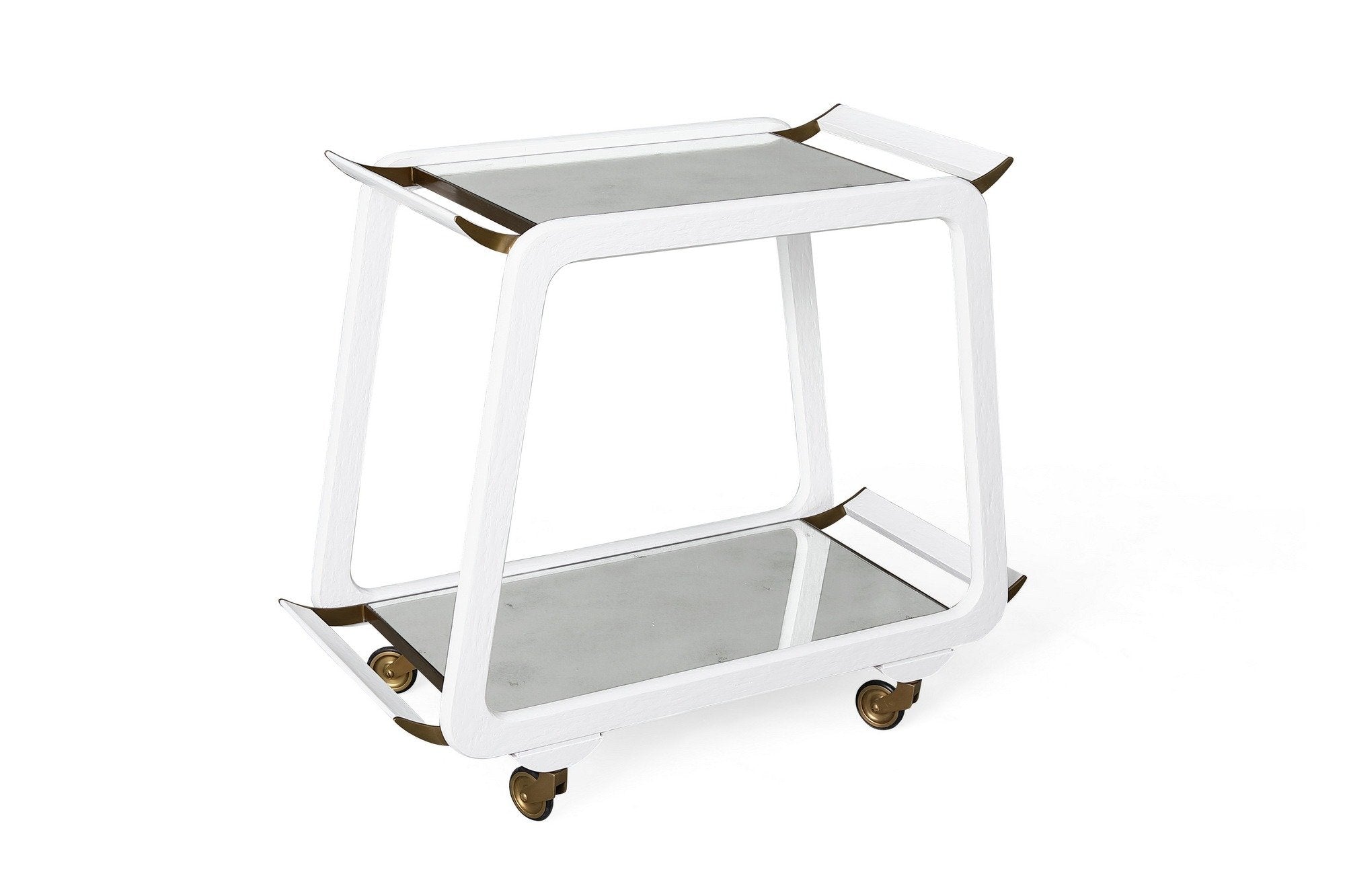 Austrian Bar Cart, White Gesso - Thumbnail 2