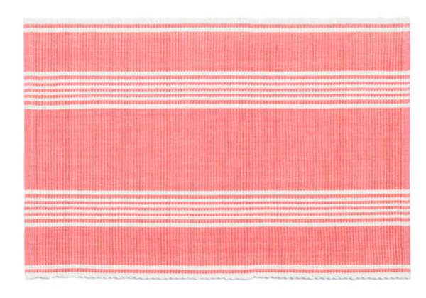 Bistro Stripe Placemat Coral, Set of 4