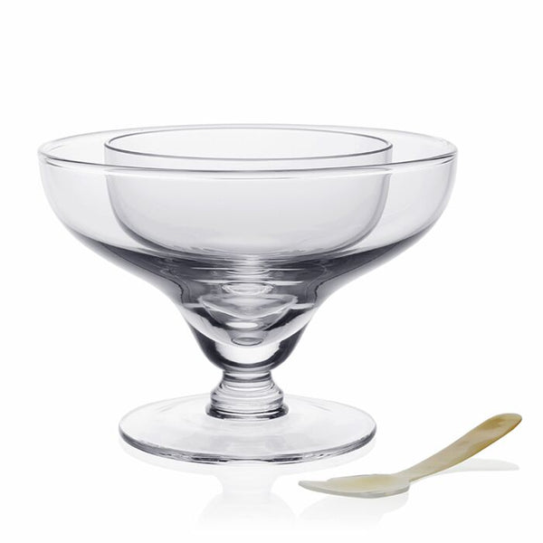William Yeoward Crystal Caspia Seafood and Caviar Server with Spoon