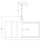 A Markos Large Hanging Shade, White and Gild with Frosted Acrylic door with a hook attached to it.
