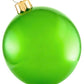 A vibrant green Holiball Giant Inflatable Ornament by Holiball, featuring a gold cap and hanging loop, brings a playful flair to your holiday decorations.