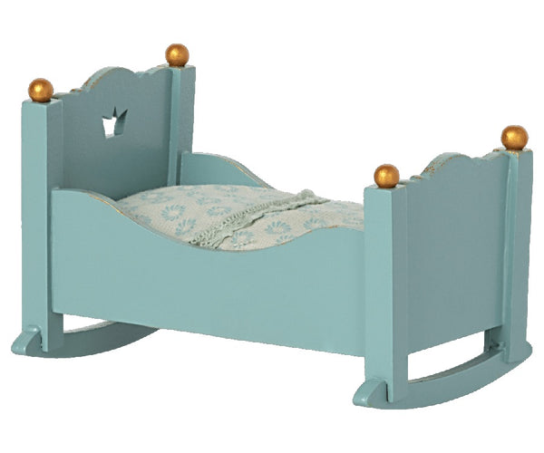 Maileg Baby Mouse Cradle, Blue