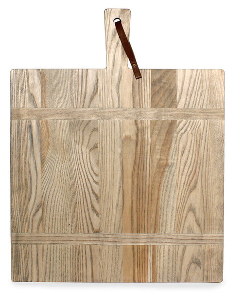 A Square Ash Cutting Board from J.K. Adams with a teak oil finish.