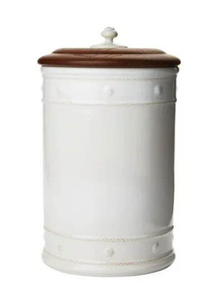 Juliska Berry & Thread Whitewash Canister with Wooden Lid, 13"