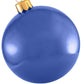 A gleaming dark blue Holiball Giant Inflatable Ornament, featuring a golden cap and hook.