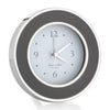 Round Silver Alarm Clock - Taupe & Silver