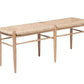 Modern Colwyn Bench, 48" with a twisted natural rush fiber seat on a white background by Made Goods.