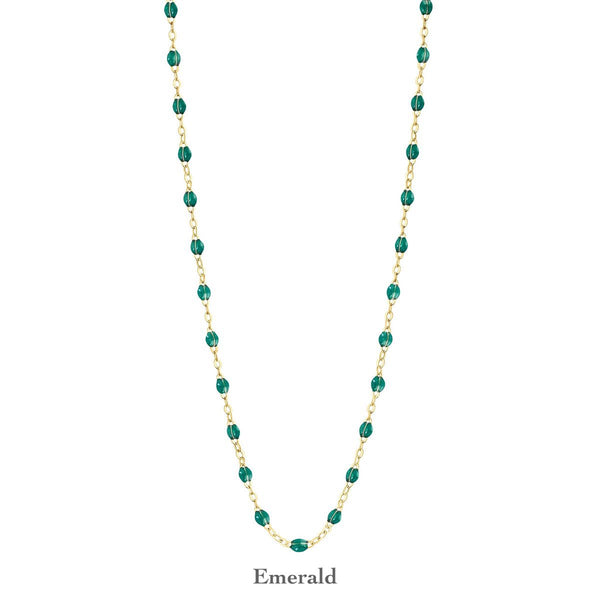This Gigi Clozeau Classic Gigi Necklace, 16.5" features emerald stones, perfect for everyday wear.