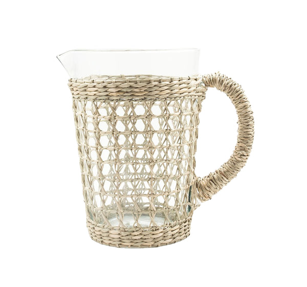Seagrass Wrapped Cage Pitcher