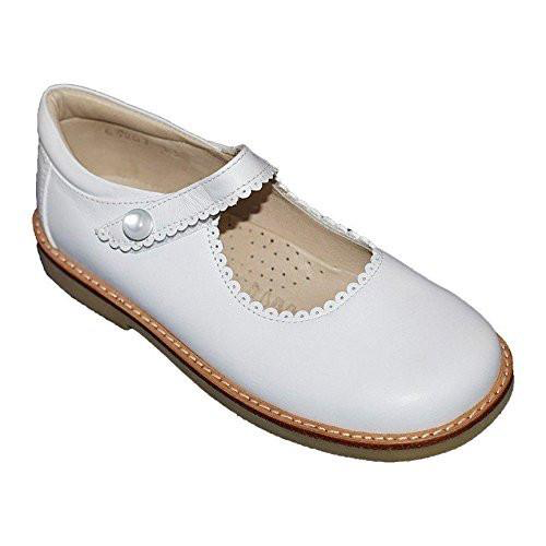 An Elephantito children's Mary Jane leather shoe with lace detailing and ankle support.