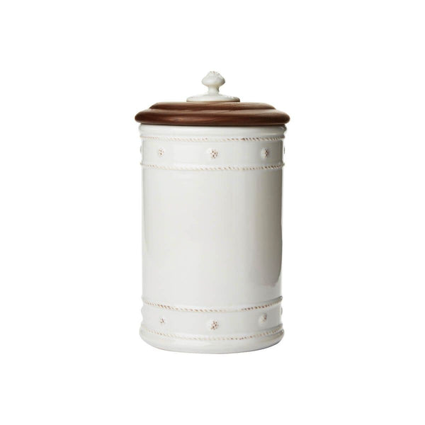 Juliska Berry & Thread Whitewash Canister with Wooden Lid, 10"