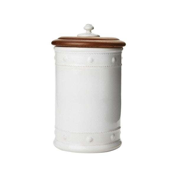 Juliska Berry & Thread Whitewash Canister with Wooden Lid, 11.5"