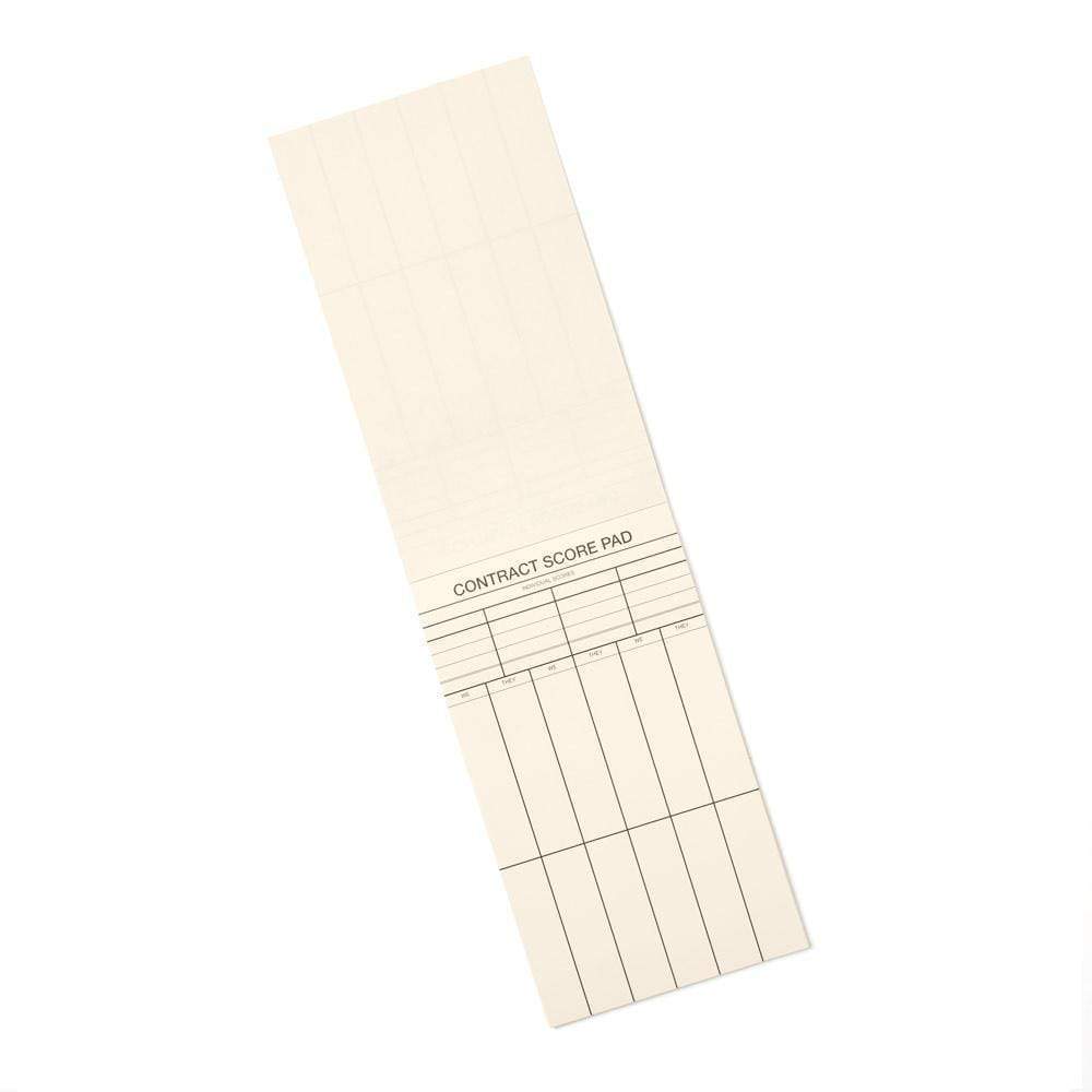 The Caspari Le Jardin De Mysore Bridge Score Pad, sized 7.25" x 4.25", features columns and rows for recording scores—a perfect choice for organized gameplay and stylish stationery.