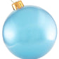Light blue Holiball Giant Inflatable Ornament featuring a gold cap and hanging loop, perfect for adding festive charm to your holiday decorations.