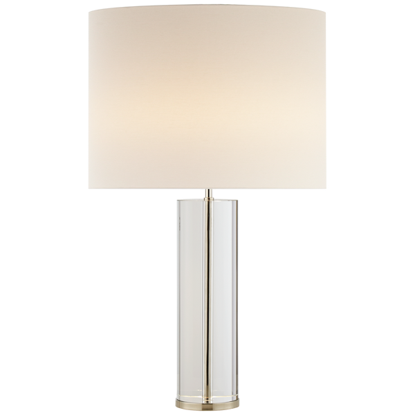 Lineham Table Lamp, Crystal and Polished Nickel
