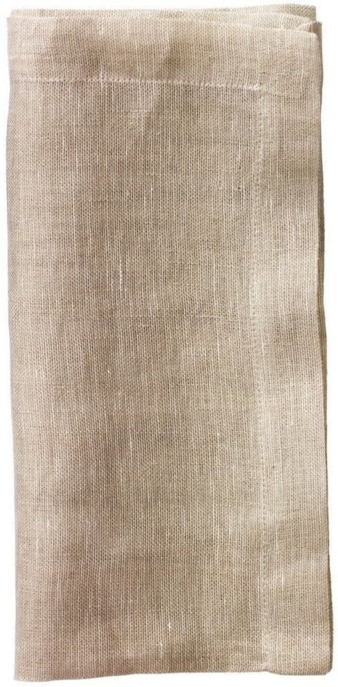 The Chambray Natural Gauze Napkin Set by Kim Seybert features beige linen napkins with a visible woven texture, neatly folded against a white background.