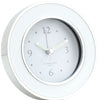 Round Silver Alarm Clock - White & Silver