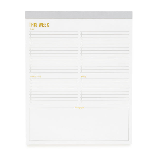 Sugar Paper - Large Weekly Planning Pad with sections for to-do's, to email/call, to buy, and don't forget.