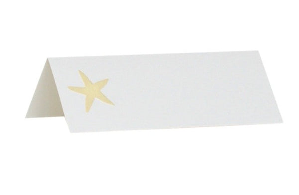 A Printery - Starfish Placecards with a gold star on it.