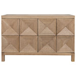 The Noir Quadrant 2 Door Sideboard in washed walnut features raised square panels and stands on four sturdy legs.