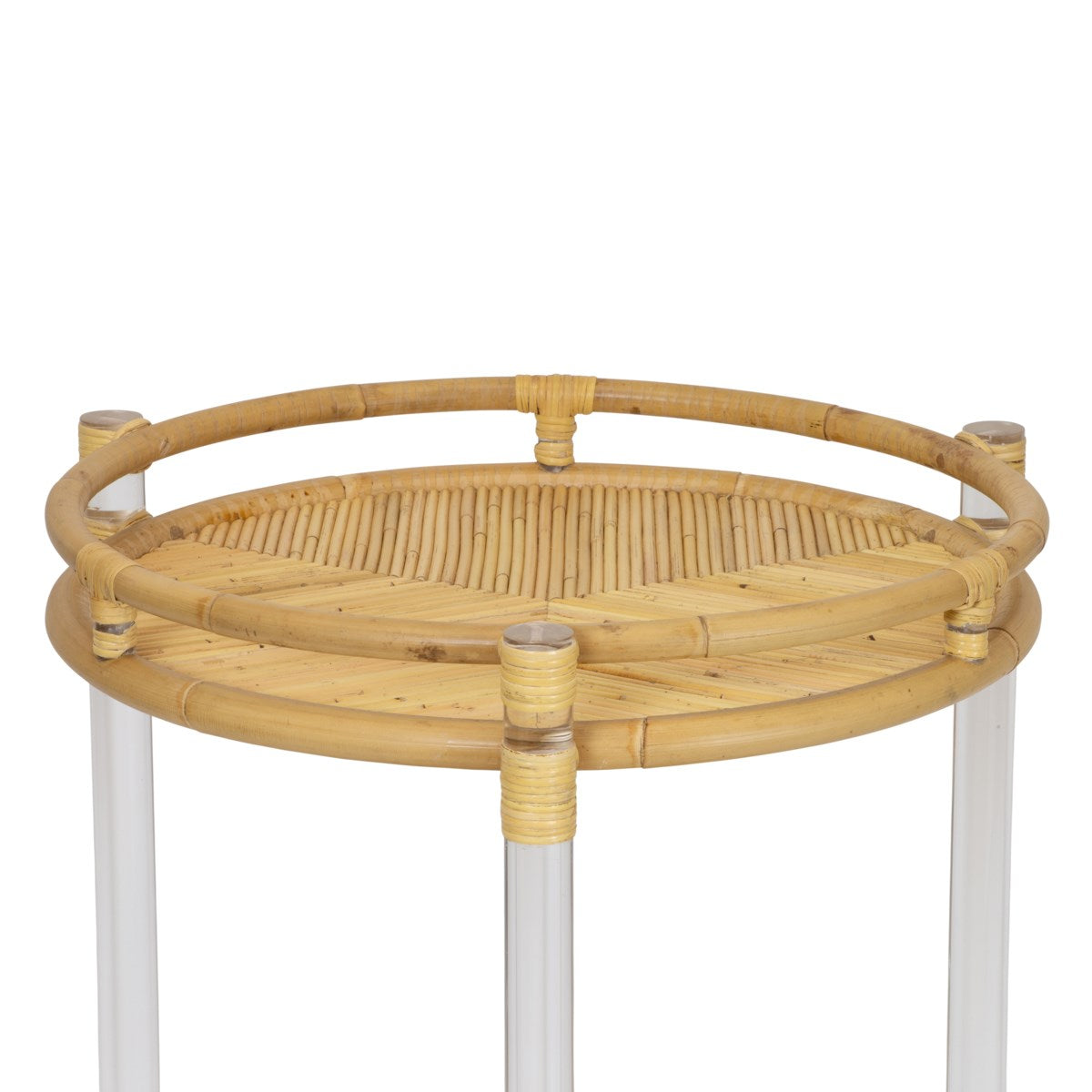 Acrylic and Rattan Bar Cart - Thumbnail 2