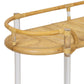 The Selamat Acrylic and Rattan Console exudes Sea Cliff elegance with its inlaid rattan tabletop and side rail supported by four sleek transparent acrylic legs.