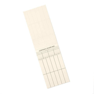 The Caspari Potted Palms Bridge Score Pad features columns and rows for scorekeeping on white paper—ideal for card game nights or as a thoughtful hostess gift.