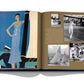 An open book by Assouline titled "French Riviera in the 1920s" features a left-page illustration of a woman in a blue dress on a yacht and right-page black-and-white photos with text about influential artists in yachting photobiographies.