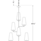 The Fontaine Vertical Chandelier by Visual Comfort features five elegant lampshades and a plaster finish. It measures 45 1/4" in height and 34 1/4" in width, with a 6' chain, a 5" canopy diameter, and a 3" rod. Candelabra sockets add a refined touch.